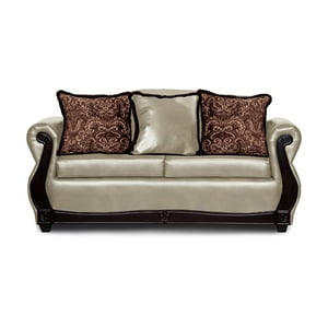 Adonis Leudh - Sofá 2 Personas Gran Columbia Felpa+Pu Blanco