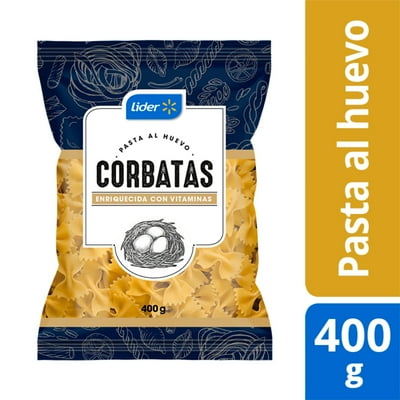 Fideo Pasta Al Huevo Corbatas Bolsa 400 G Lider