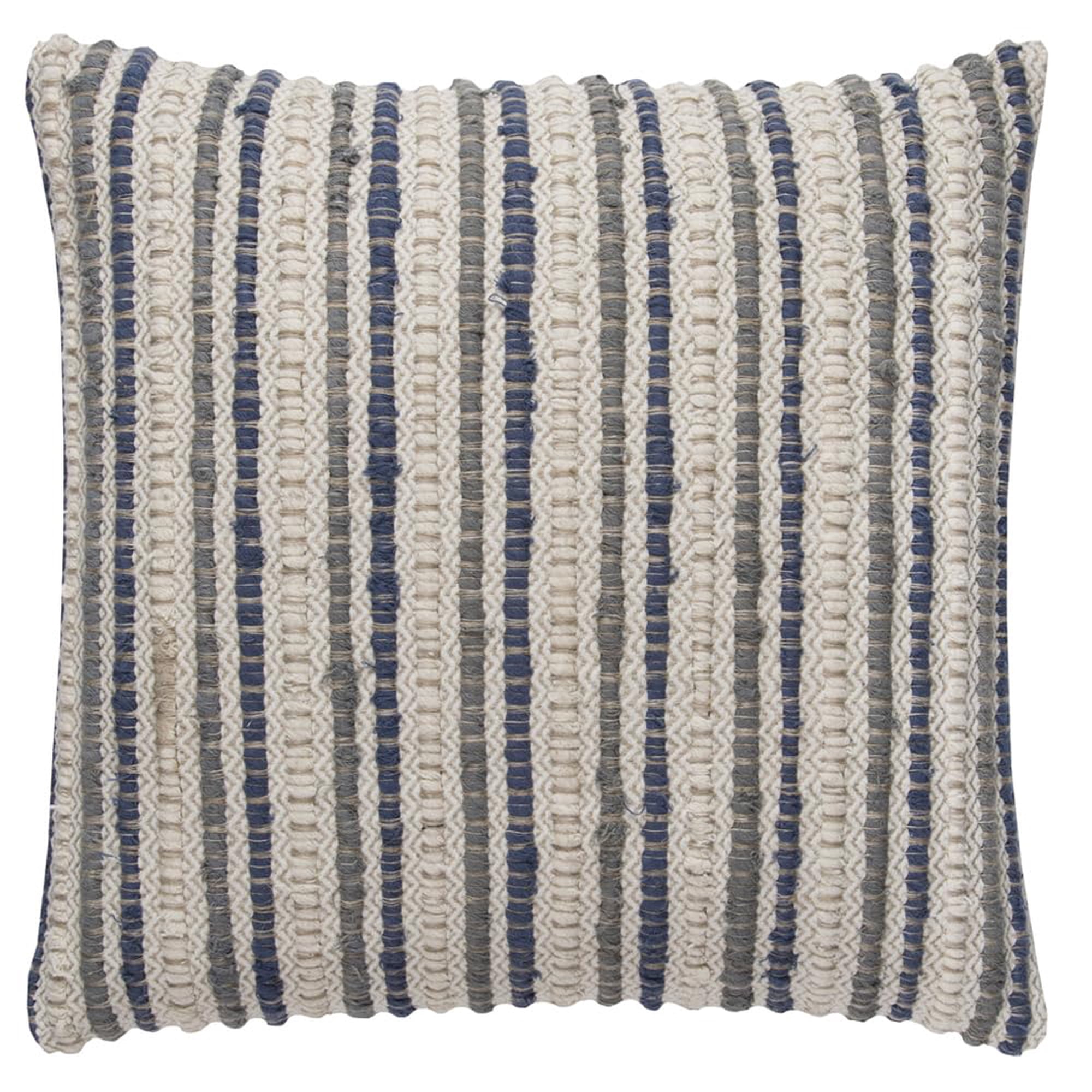 Funda De Almohada Decorativa Rizzy Home T11561, 50 X 50 Cm, Azul, Blanco Y Gris