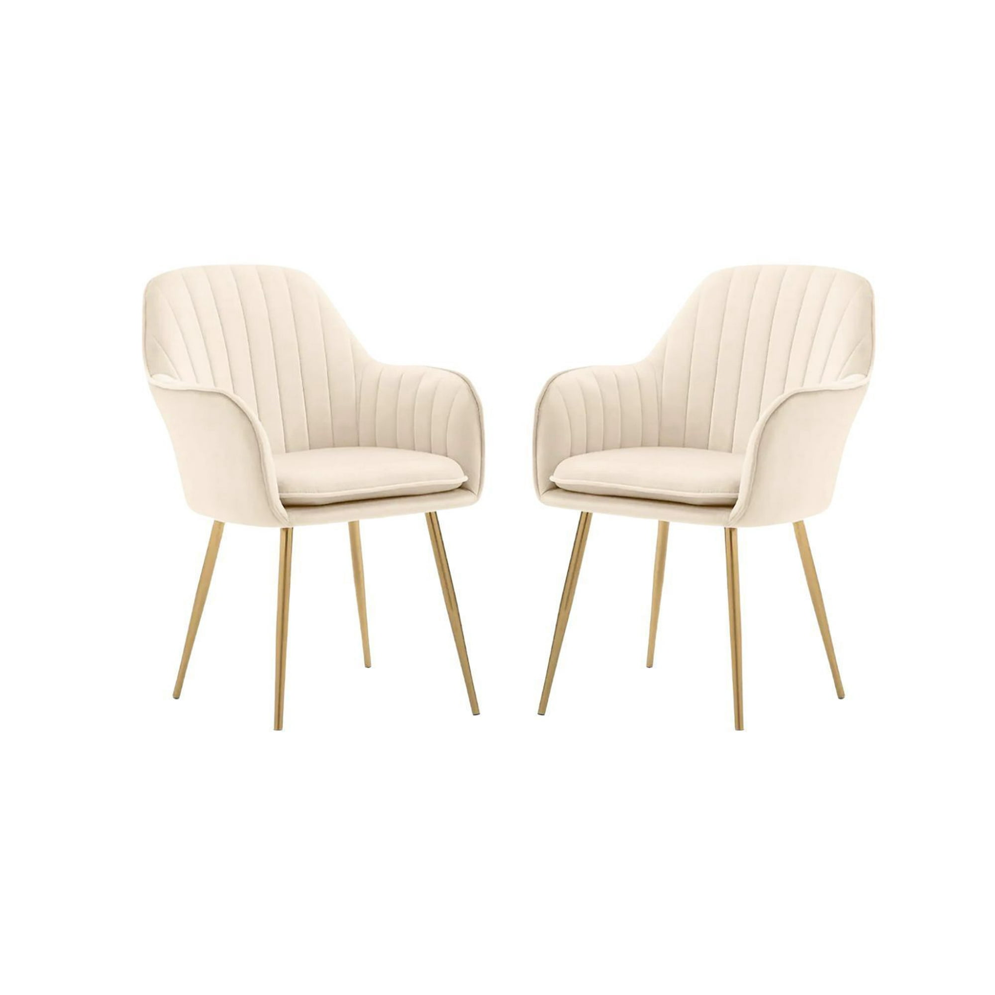 Habita2 Chile - Pack 2 Poltronas Sitial Murano Con Patas Doradas - Beige