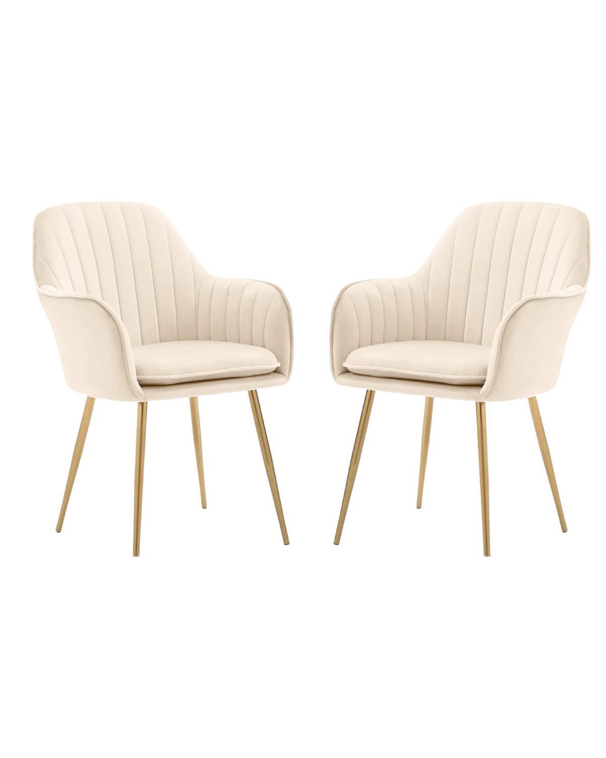 Habita2 Chile - Pack 2 Poltronas Sitial Murano Con Patas Doradas - Beige