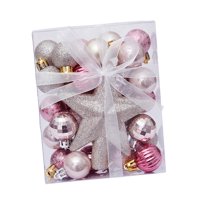 Magideal - Adornos De Estrellas En La Parte Superior Del , Adornos De Bolas De Navidad Colgantes Para La Decoración De Navidad Interior De Vacaciones De Año Champán Oro Rosa