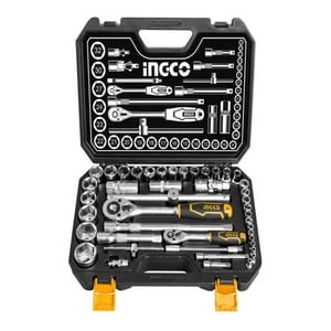 Set Dados Y Chicharra Industrial 44 Piezas 1/2""-1/4"" Ingco Hkts42441