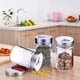 thumbnail image 5 of 4 tarros de especias y tarros transparentes con tapa - 100 ml herméticos para té, cereales, frutos secos, comida para mascotas, vidrio, acero inoxidable y plástico., 5 of 7