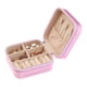 thumbnail image 4 of Caja de accesorios de viaje REGALWOVEN, organizador de accesorios portátil pequeño de cuero PU, soporte de exhibición de almacenamiento rosa, 4 of 7
