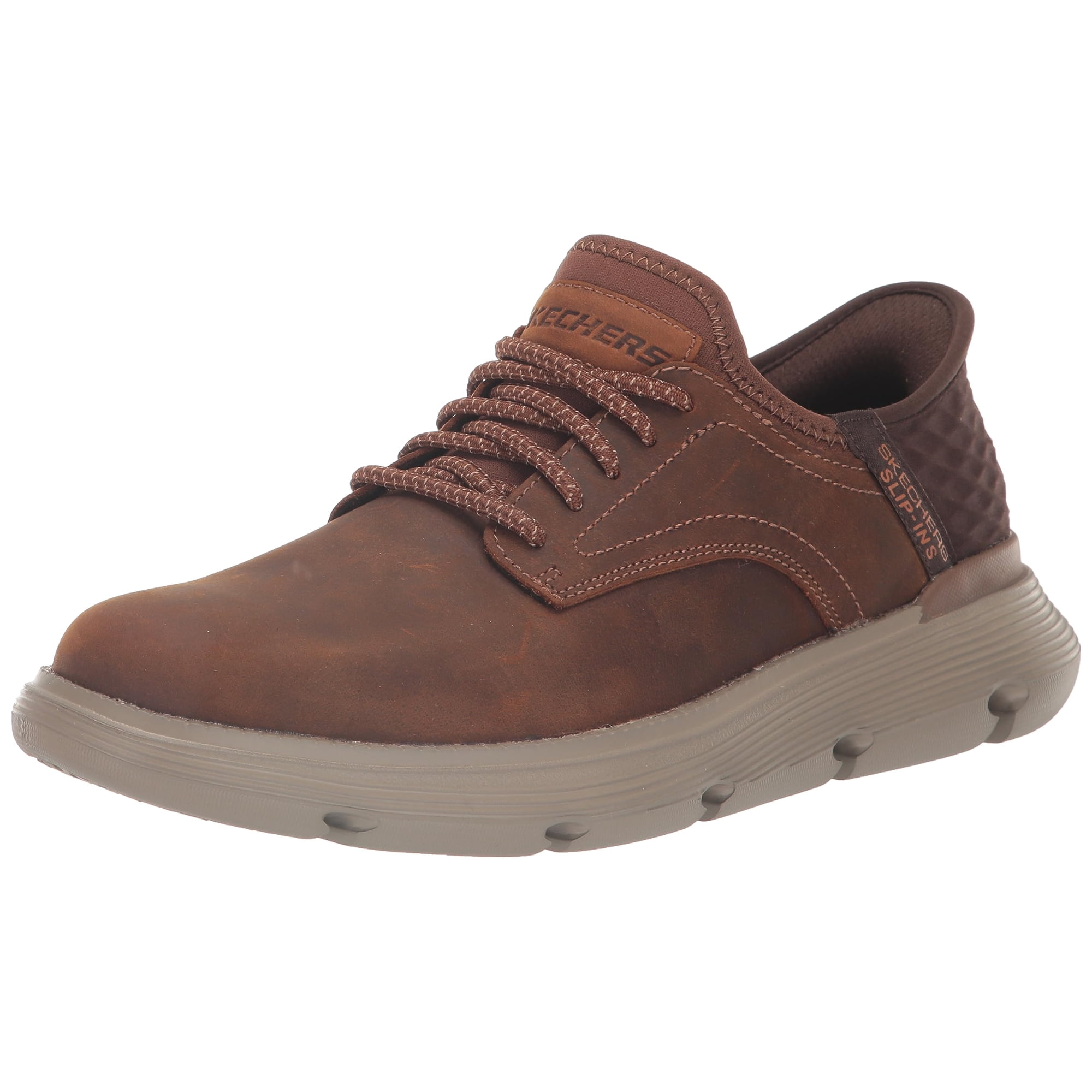 Zapatos Skechers Garza-gervin - Mocasín Sin Cordones Para Hombre, Color Marrón