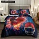 thumbnail image 1 of Football Duvet Cover Set Sports Football Bedding Set Pillowcase for Boys Teens Double Size Polyester Qulit Cover Bed Sheets, 1 of 5