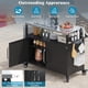 thumbnail image 3 of K&K 54.5" Outdoor Kitchen Island with Stainless Steel Tabletop, Metal Grill Cart Table with Storage Cabinet, Spice Rack and Towel Rack, Outdoor Bar Cart with 4 Lockable Wheels for Outside BBQ, 3 of 3