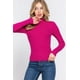 thumbnail image 1 of Saronite Suéter Básico de Punto Acanalado con Cuello Alto, Manga Larga, Color Magenta (para Mujer), 1 of 4