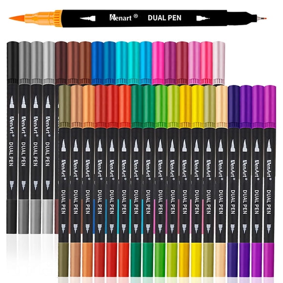 Art Markers Aen Art de doble punta, 36 colores, para libros de colorear para adultos