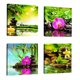 thumbnail image 3 of 4 Paneles Sin Marco Lienzo Impreso Pintura Pared Arte Cartel Flores Paisaje, 3 of 5