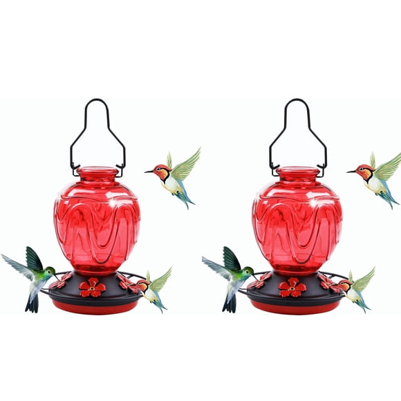 Alimentador de colibrí MCHBF 680 ml, paquete de 2, rojo