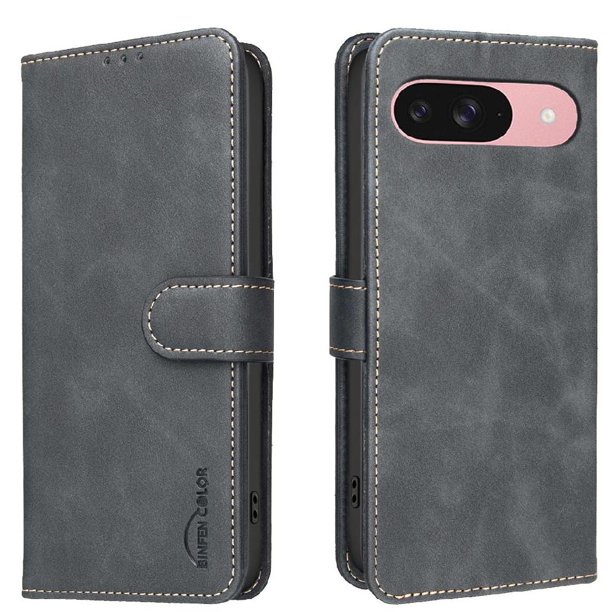 Funda Billetera para Google Pixel 10 Pro 5G Protección RFID y Soporte Ajustable Negro