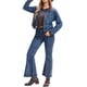 thumbnail image 2 of INSPIRE CHIC Chaqueta de Jean para Mujer de Moda con Botones Abajo Cuello de Pana Chaquetas de Granero Chaqueta de Mezclilla 2XL Azul Profundo, 2 of 6
