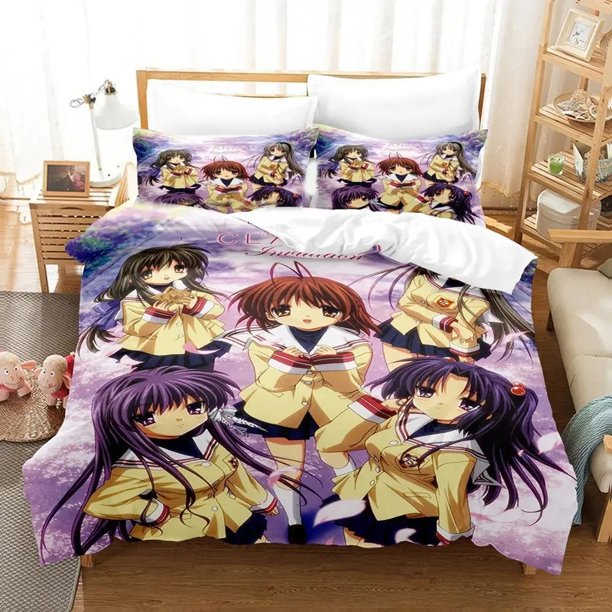 CLANNAD Bedding Set Duvet Cover Bed Set Quilt Cover Pillowcase Comforter Boys Adult Bedding Set