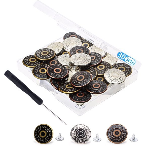 Kit de Reemplazo de Botones para Vaqueros One Enjoy - 30 Juegos de 20 mm