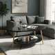 thumbnail image 2 of Mesa De Centro Ovalada Para Living Moderno Negra, 2 of 3