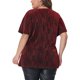 thumbnail image 3 of Agnes Orinda Blusas de Mujer Tallas Grandes Cuello en V Metálico Manga Corta Camiseta Tops de Fiesta 3X Burdeos, 3 of 6