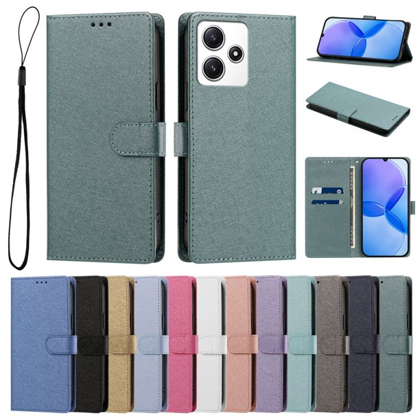 Cartera Protectora para Xiaomi Redmi 12 con Soporte, Verde Oscuro