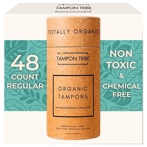 Tampones Tampon Tribe Regular Orgánicos 48 de Algodón No Tóxico