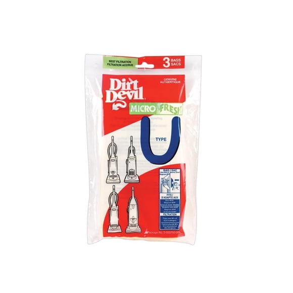 Bolsas para aspiradora Hoover Dirt Devil tipo U Microfresh, paquete de 3