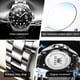 thumbnail image 4 of Reloj OLEVS negro plateado de acero inoxidable impermeable para hombre, 4 of 9