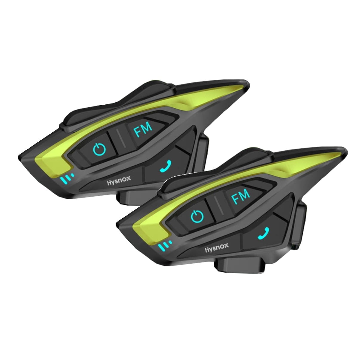 Pack 2 Intercomunicadores Manos Libre Bluetooth Para Moto Hysnox Shark 02 1000m