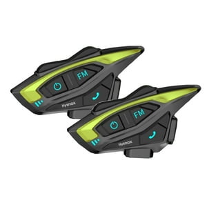 Pack 2 Intercomunicadores Manos Libre Bluetooth Para Moto Hysnox Shark 02 1000M