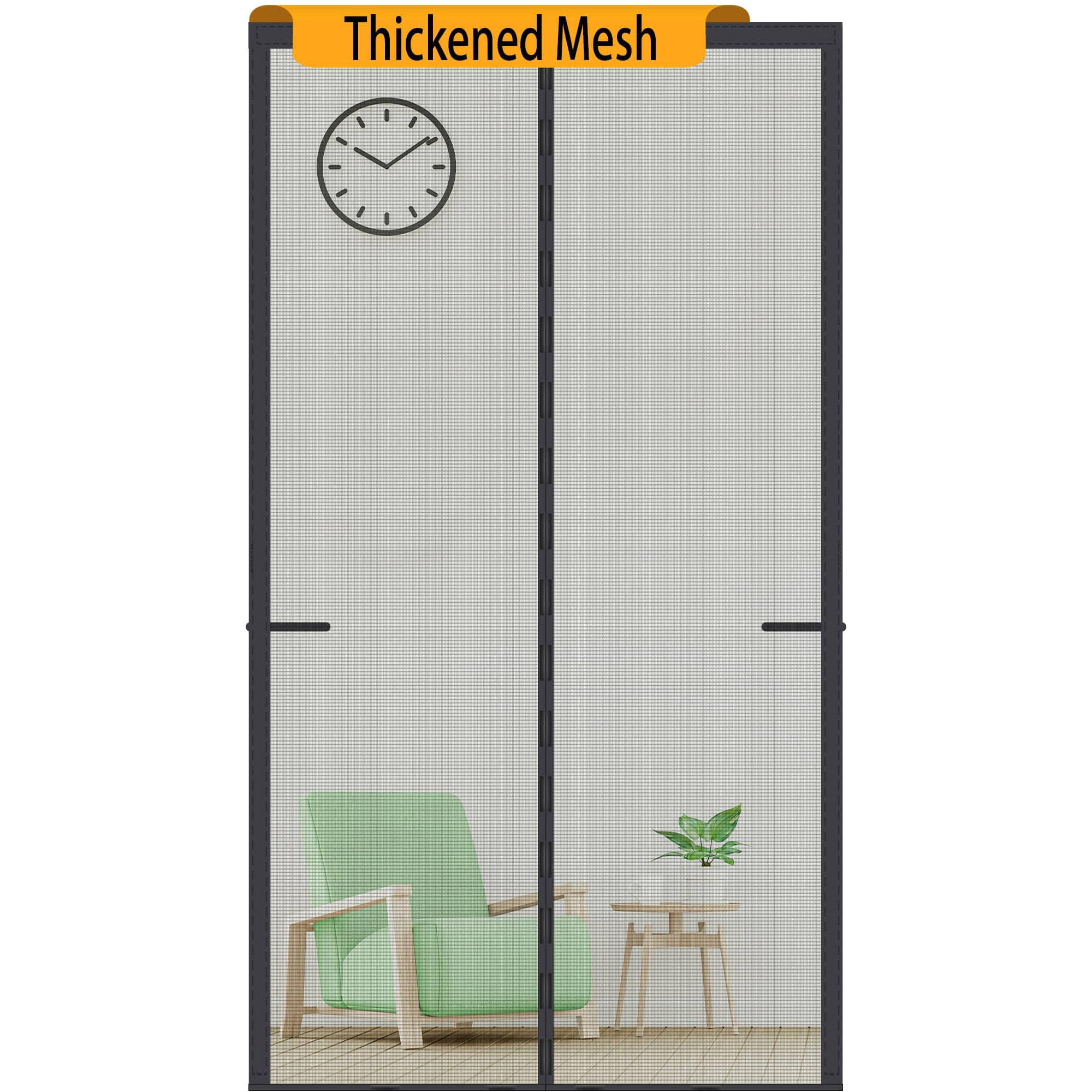 Mosquitera Magnética Para Puerta Odocovo, Malla Gruesa, 38 X 82" Negra