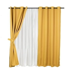 Mashini - Set Cortina Blackout Emb. 8Pzas Arg. 140X220 Gold Frutillar
