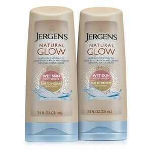 Loción Corporal Autobronceadora Jergens Natural Glow Wet Skin, Paquete De 2