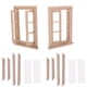 thumbnail image 1 of 1/12 Casa De Mu?ecas Miniatura Sin Pintar Madera 6 Paneles Marco De Ventana Doble 2 Set, 1 of 3