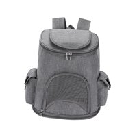 Ioensy - Mochila Transportadora De Mascotas Correa Ajustable Bolsa De Viaje Para Mascotas Para Acampar Al Aire Libre Perro Gris 6.6 Lb