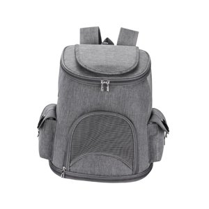 Ioensy - Mochila Transportadora De Mascotas Correa Ajustable Bolsa De Viaje Para Mascotas Para Acampar Al Aire Libre Perro Gris 6.6 Lb