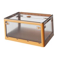 Magideal - Caja De Almacenamiento Para Acampar, Contenedor De Almacenamiento Transparente Plegable De Gran Tamaño, Multifuncional Con Ruedas, Contenedor Apilable Amarillo