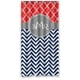 thumbnail image 1 of Cortina de ducha de baño con diseño de chevron marroquí de coral rojo y azul marino, con ganchos, tamaño 36 x 72 pulgadas, 1 of 3