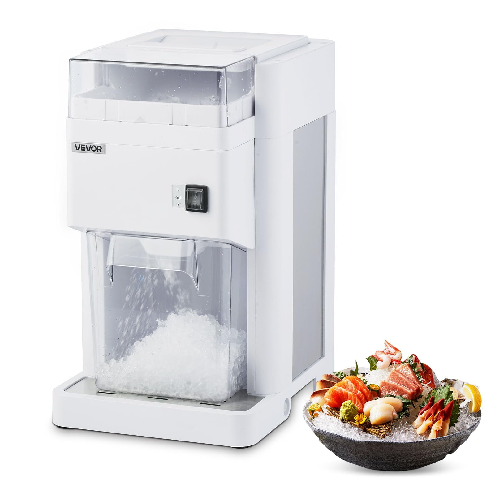 Máquina Afeitadora De Hielo Vevor Commercial 1.8l Electric 300w Blanca