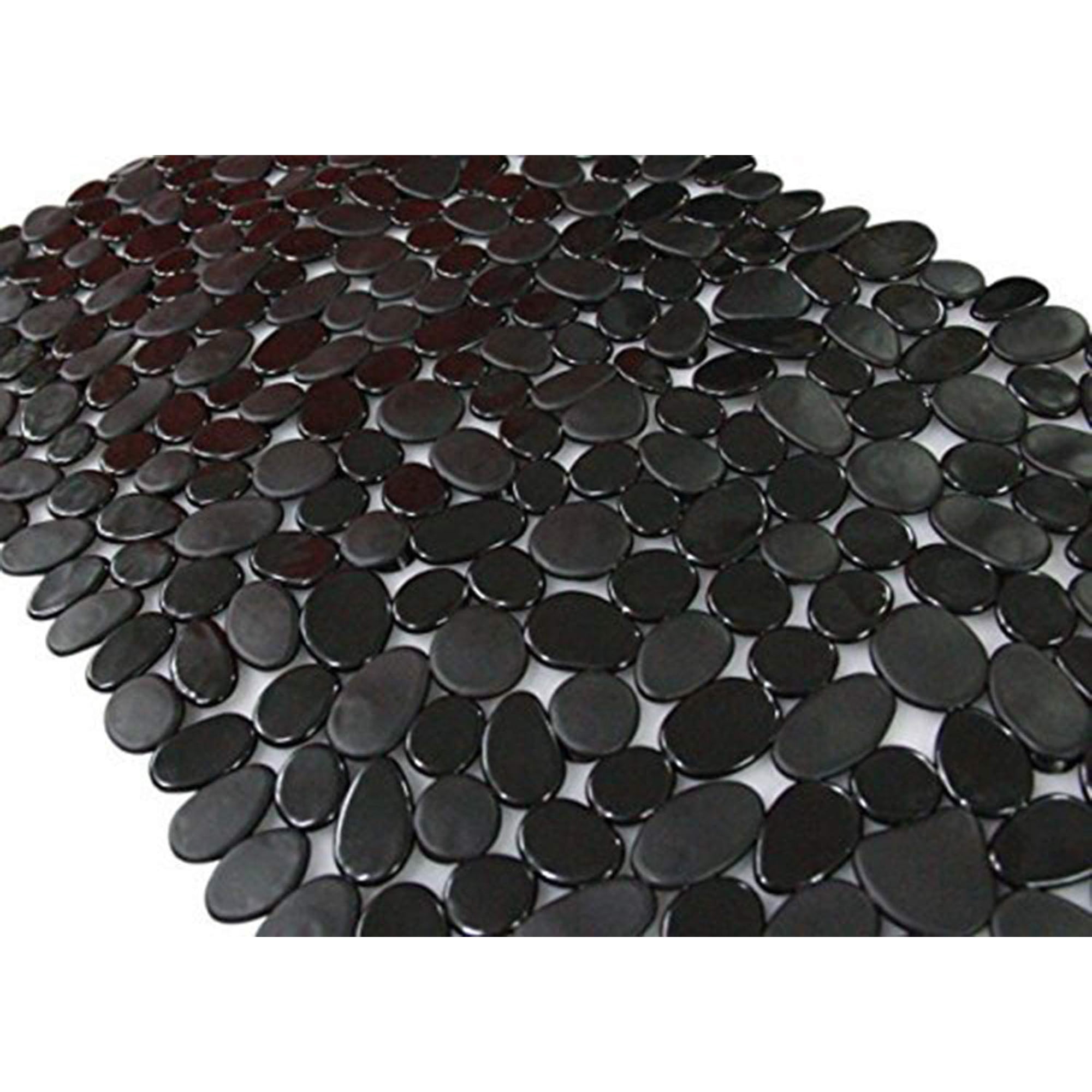 Alfombra De Ducha Songziming, Antideslizante, De Pvc Negro Guijarro, 40 X 90 Cm