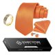 thumbnail image 2 of Corbata Hombre Seda En Caja + Anillo Dorado, Paño Y Colleras naranja Talla Única, 2 of 4