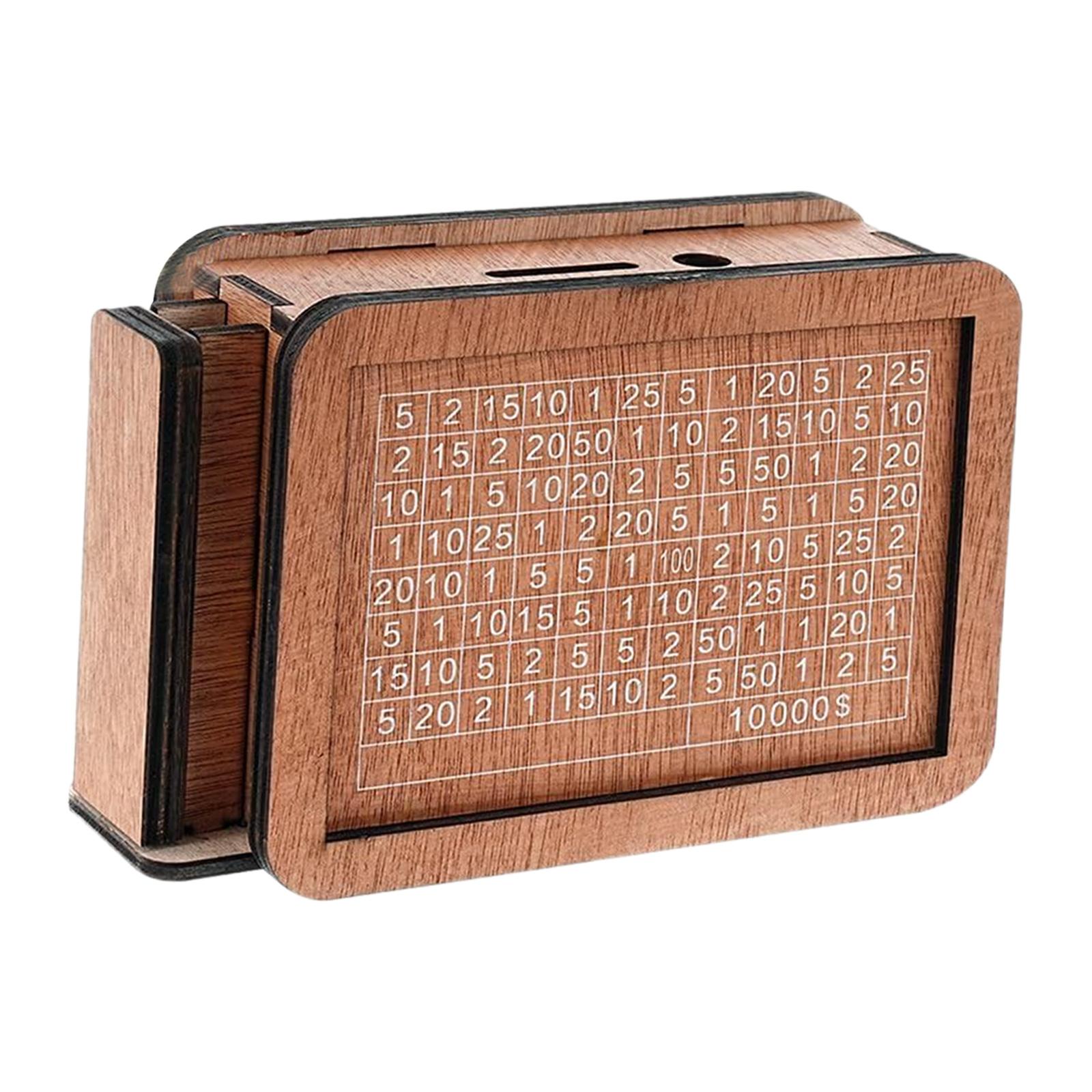 Magideal - Hucha De Madera, Caja De Ahorro De Efectivo, Artesanía Fina, Decoración Del Hogar, Caja De Dinero Con Contador, Caja De Ahorro De Dinero Para Casa Y Por 10000 Dólares