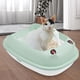 thumbnail image 5 of Caja De Arena Para Gatos, Orinal De Cara Alta, Fácil De Limpiar, Suministros Para Gatos, Kitty Bunny, Color Verde L, 5 of 6