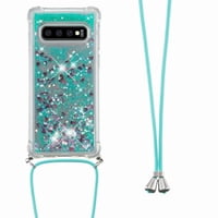 Funda Foxdock Para Samsung Galaxy S10 Plus Con Cuerda Ajustable, Brillo Líquido, Protección Antigolpes Y Lente – Ideal Para Regalo