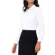 thumbnail image 4 of INSPIRE CHIC Camisa de Trabajo para Mujer con Botones, Cuello con Solapa, Manga Larga, Talla S, Blanco, 4 of 6