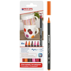 Marcadores Porcelana Edding Punta Pincel Set Colores Cálidos