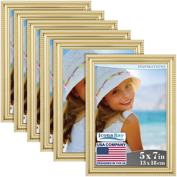 Marco de fotos Icona Bay 13x18 cm dorado, pack de 6