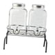 thumbnail image 2 of Dispensador de bebidas de vidrio, paquete de 2, 4, barbacoa, 2 vasos con soporte para fiestas, bebidas, jugo, boda , Grifo de plástico, 2 of 5