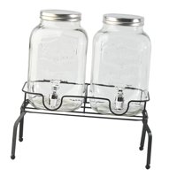 Bothyi - Dispensador De Bebidas De 2 Piezas, 4 Litros Por Tarro, Con Soporte Para Té, Jugo, Bebida, Grifo De Plástico