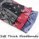 thumbnail image 5 of Diademas bohemias con nudo ancho, banda elástica para el cabello, turbante grueso, bandanas de tela elástica, accesorios para el cabello de moda para mujer, 3 piezas (elegantes), 5 of 6