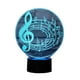 thumbnail image 1 of Lampara Ilusion 3D Musica Llave de Sol de 7 colores, Base touch, 1 of 7