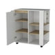thumbnail image 2 of Mueble Microondas 1 Puerta 4 Ruedas Fm-009b Blanco Y Café Claro, 2 of 7